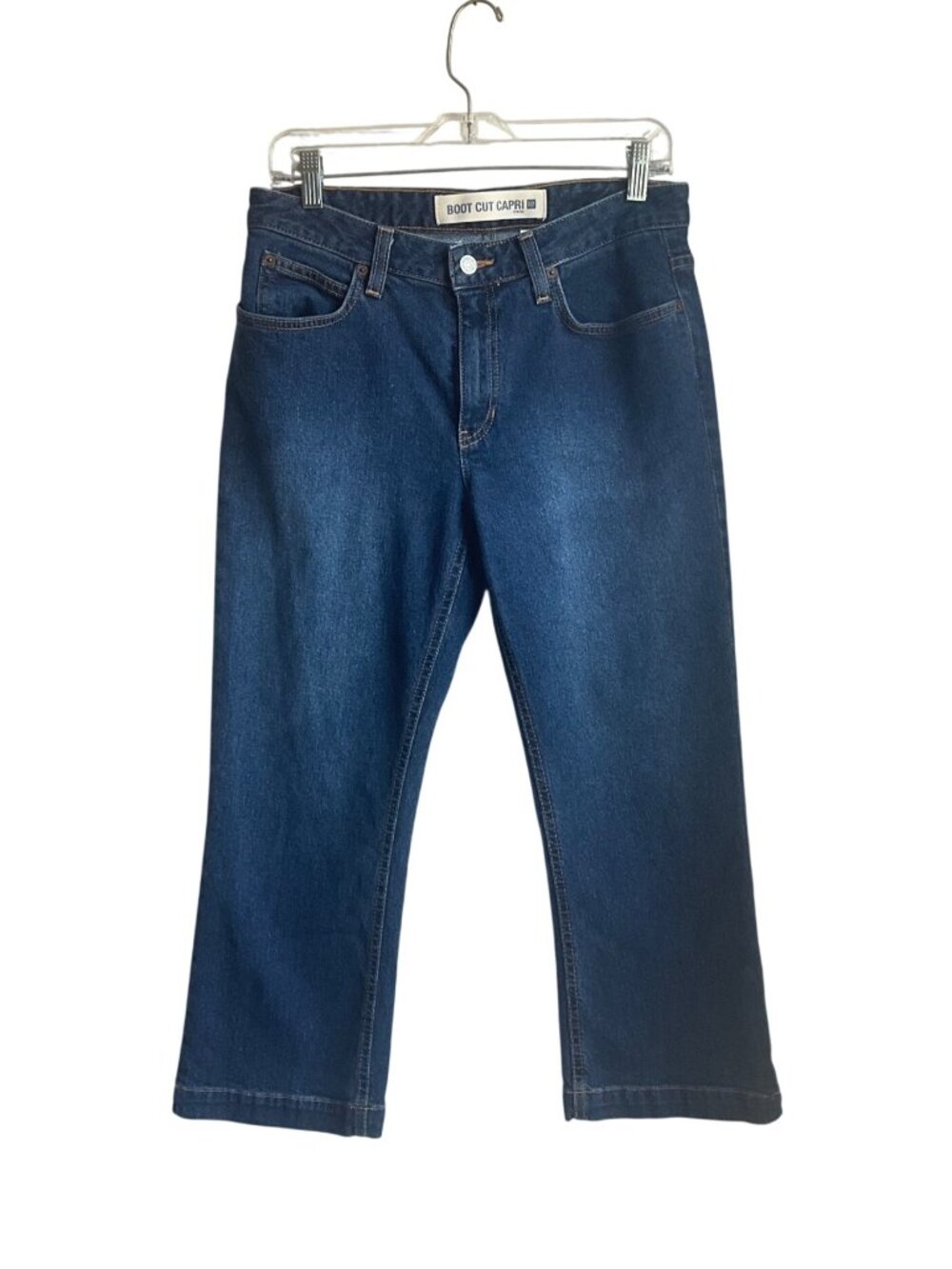 Vintage Y2K Gap Womens 10 Boot Cut Capri Stretch Jeans Dark Wash Made USA